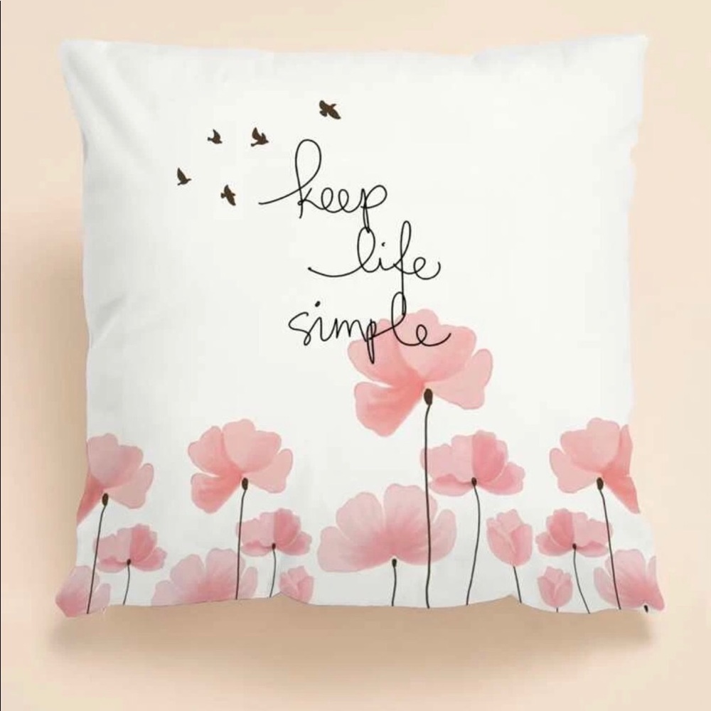 Flower print cushion cover without filler